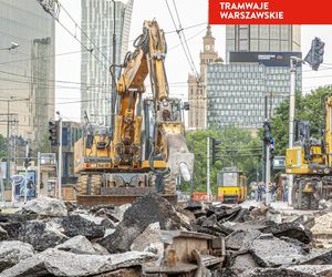 Tramwajowy remont pl. Zawiszy w Warszawie