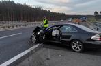 Groźny wypadek na autostradzie A1 w powiecie świeckim. Ranna kobieta! [ZDJĘCIA]