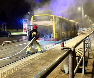 Pożar autobusu w Warszawie