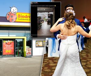 W jednej sali wesele, a w drugiej Biedronka. Na oczepinach wężyk po alejkach