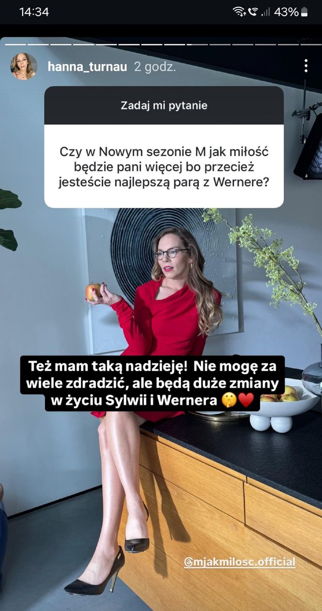 M jak miłość nowy sezon po wakacjach. Sylwia (Hanna Turnau) na planie