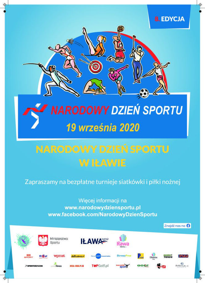 Narodowy Dzień Sportu 2020 iława plakat