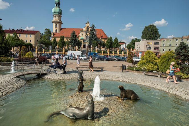 Fontanna Wydry na rynku w Tychach