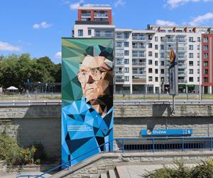 Mural metro Służew. Zdzisław Beksiński