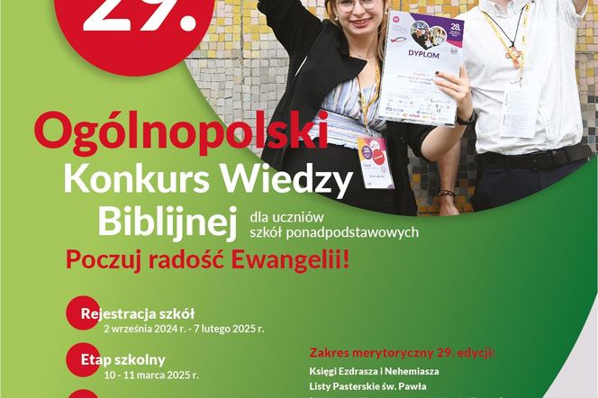 Ruszyły zgłoszenia do 29. edycji Ogólnopolskiego Konkursu Wiedzy Biblijnej