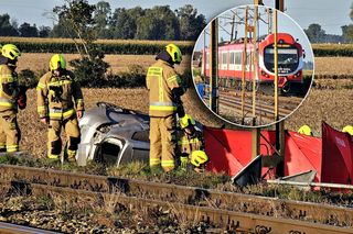 Młody policjant zginął na przejeździe kolejowym pod Gnieznem. Wracał ze służby [ZDJĘCIA]