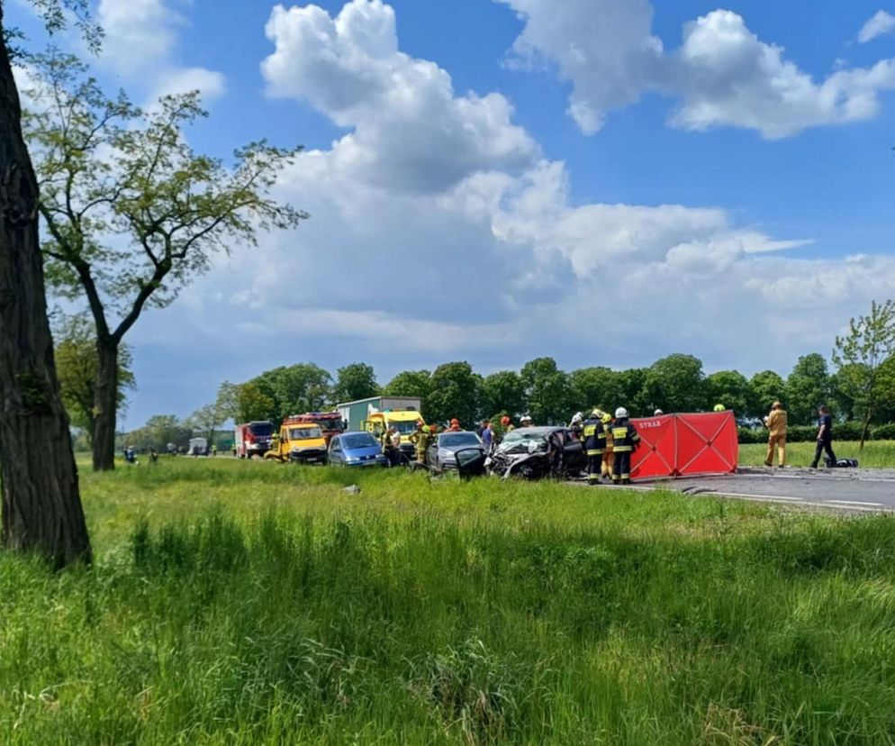 Tragiczny wypadek DK12 w Łódzkiem. Jedna ofiara śmiertelna, droga całkowicie zablokowana