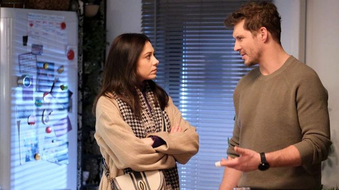 M jak miłość odc. 1865. Iza (Adriana Kalska), Marcin (Mikołaj Roznerski)