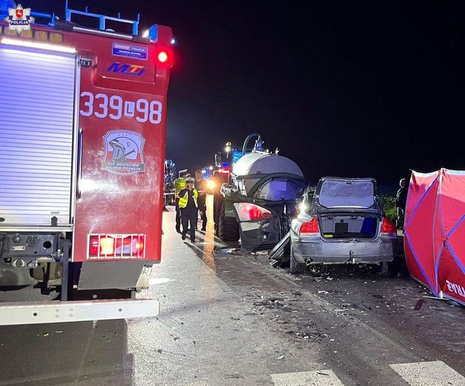 Tragiczny wypadek w Wojciechowie Kolonii Pierwszej. Nie żyje dwóch mężczyzn