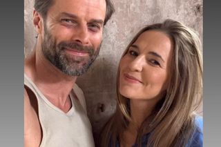 	Pierwsza miłość nowy sezon na planie. Marta (Honorata Witańska), Bruno/ Łukasz Mejer (Konrad Jałowiec)