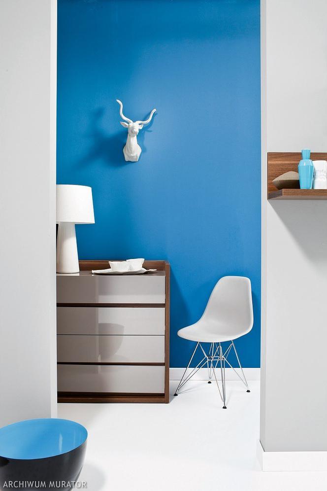 Niebieskie ściany w salonie