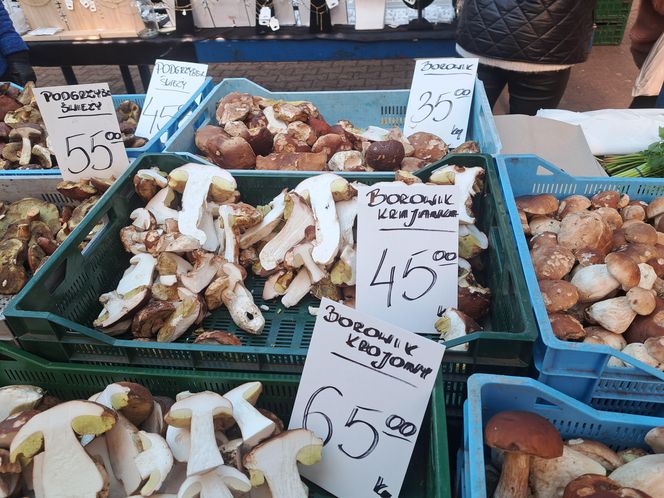 Ceny grzybów na Nowym i Starym Kleparzu w Krakowie
