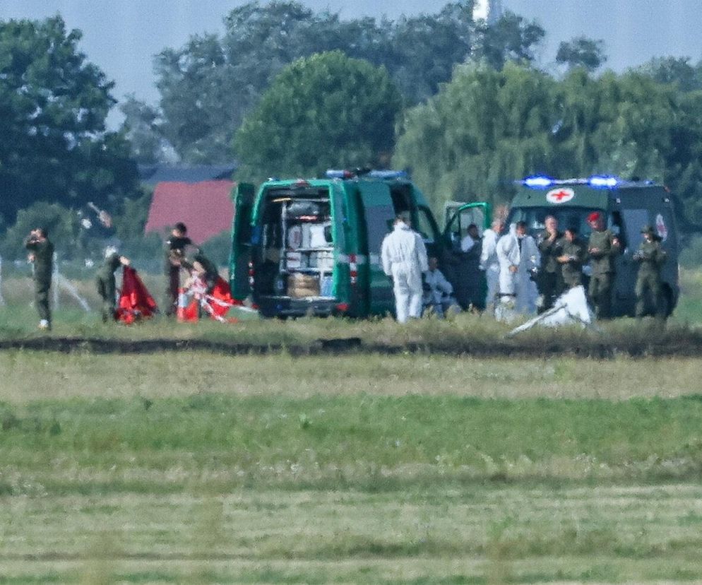 Miejsce katastrofy F-16 na terenie 42. Bazy Lotnictwa Szkolnego w Radomiu