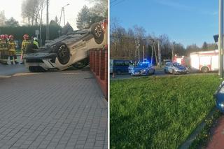 Dachowanie samochodu w Rybniku. Poszkodowana matka i jej dziecko trafili do szpitala