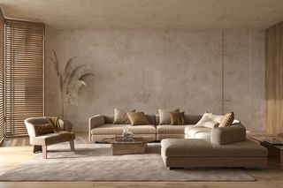 Salon w stylu japandi