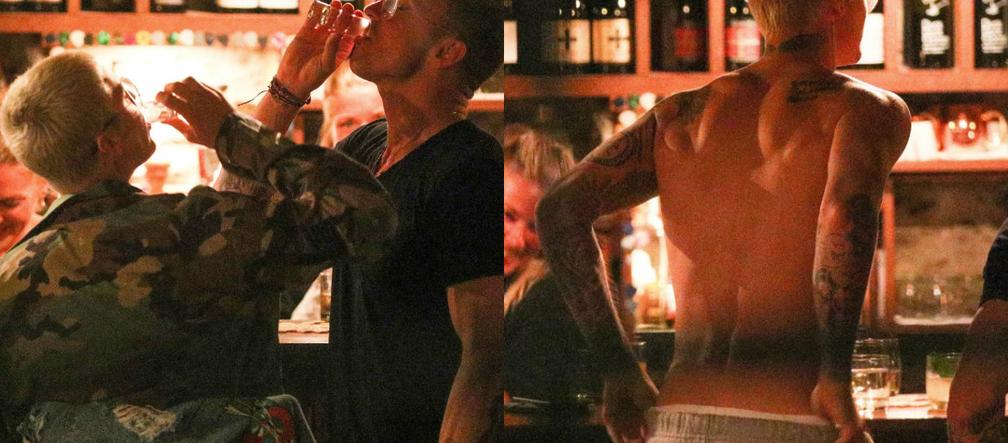 Justin Bieber i Carl Lentz w barze