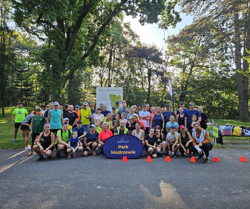 Uczestnicy elbląskiego parkrunu