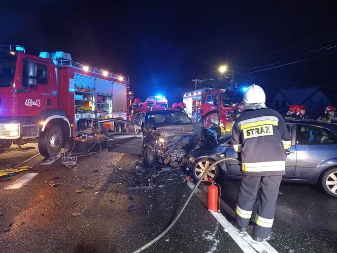 Parszów. Śmiertelny wypadek na DK42! Jedna osoba nie żyje, druga w szpitalu!