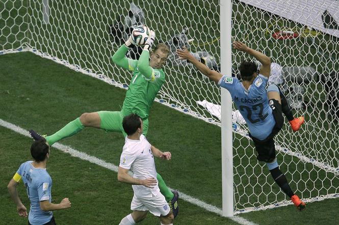 Joe Hart i Martin Caceres, Urugwaj - Anglia