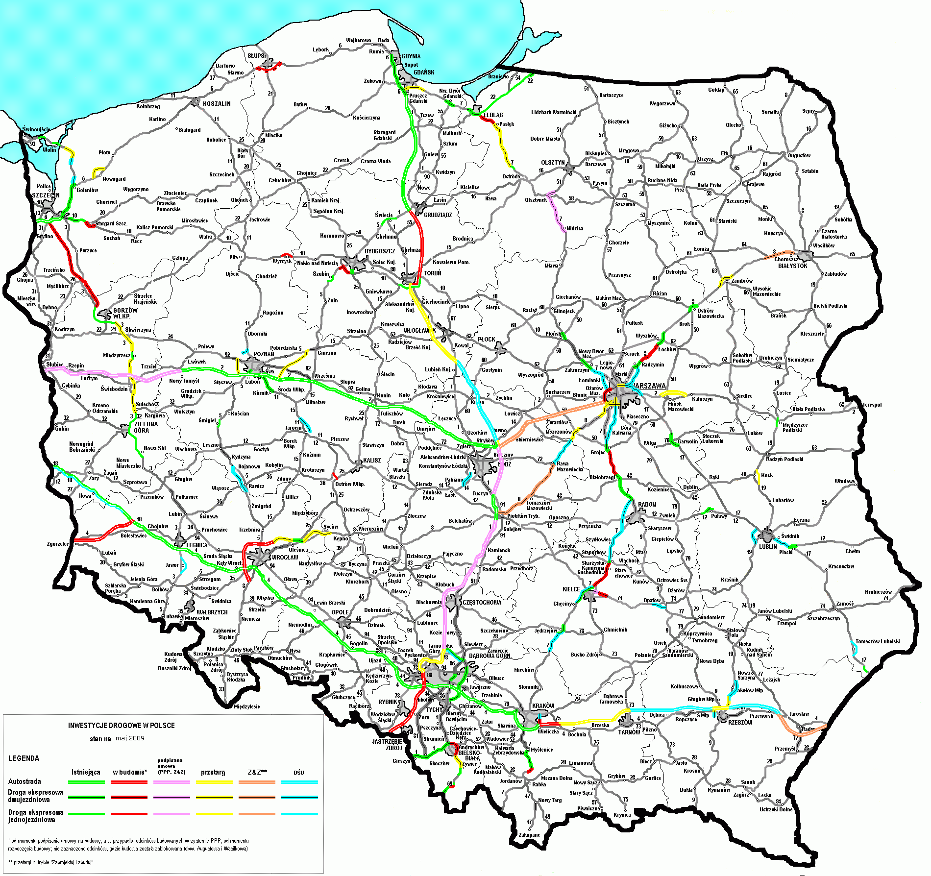 Mapa Inwestycji Drogowych - Kraków Mapa