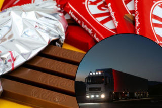 Ukradli 12 ton batoników KitKat. Ładunek jechał do Polski