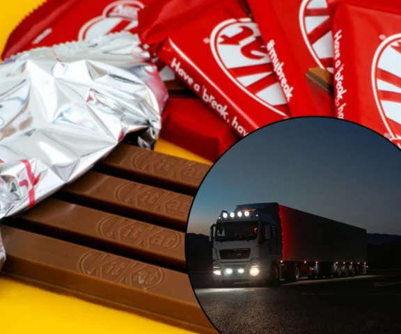 Ukradli 12 ton batoników KitKat. Ładunek jechał do Polski