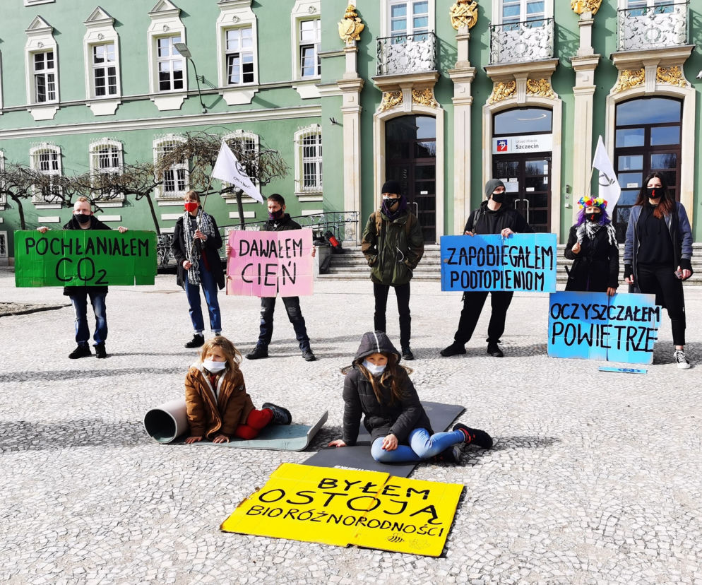 W akcji przed magistratem wzięło udział ok. 20 osób