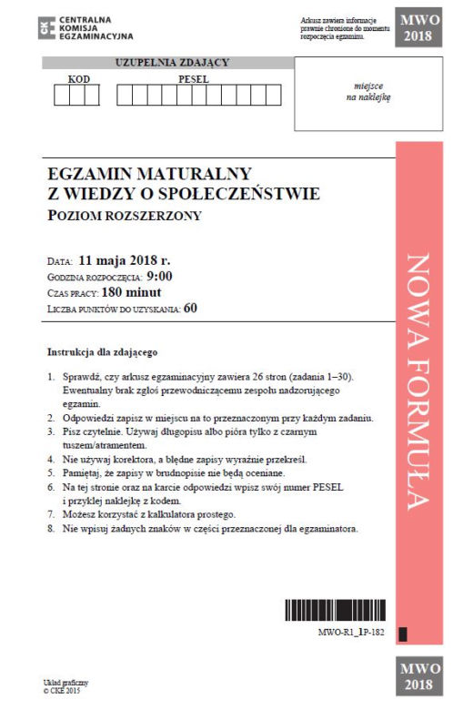Matura 2018 WOS rozszerzony
