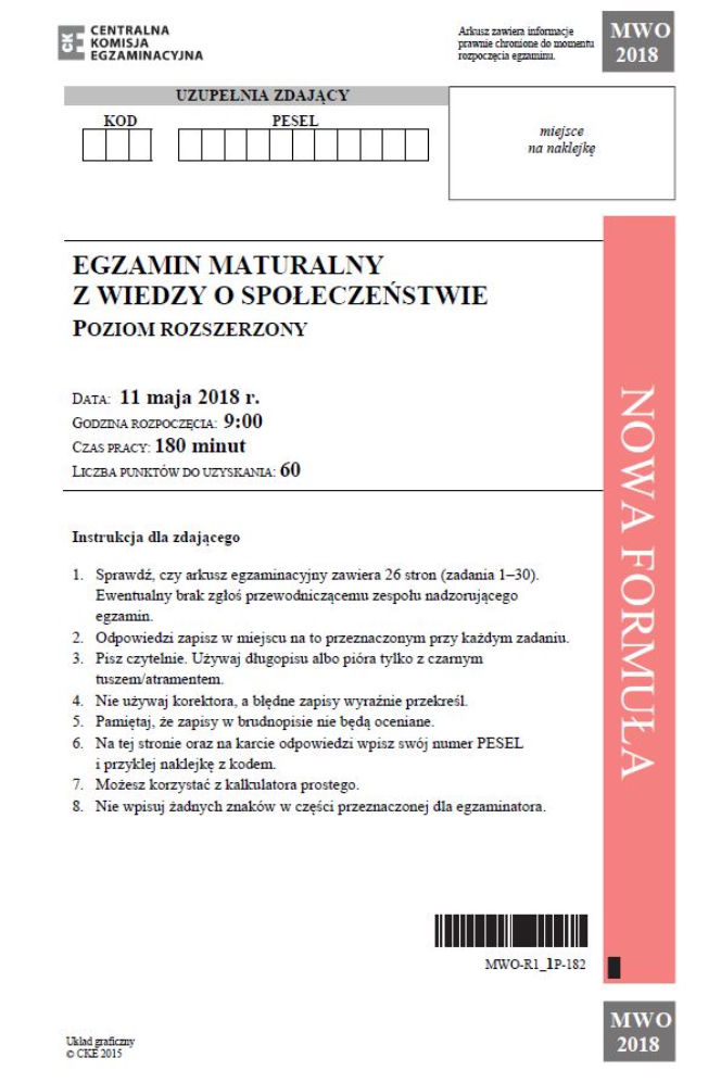 Matura 2018 WOS rozszerzony