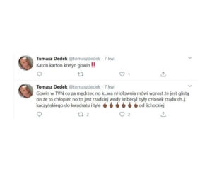 Tomasz Dedek publikuje niepokojące posty na Twitterze
