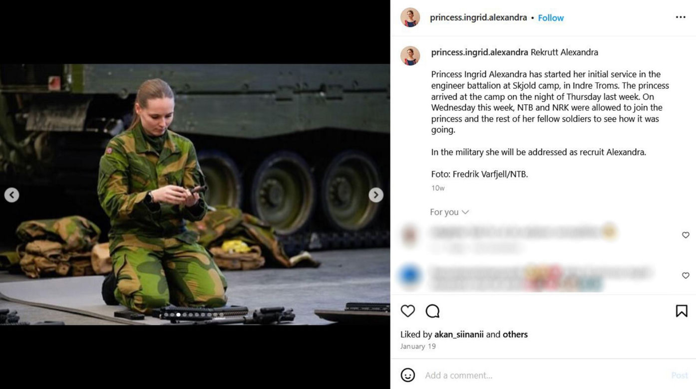 Księżniczka poszła w kamasze. Dostała broń, jest w armii. "Zero przywilejów"