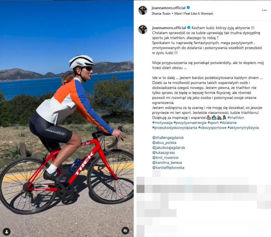 Joanna Moro trenuje na Majorce