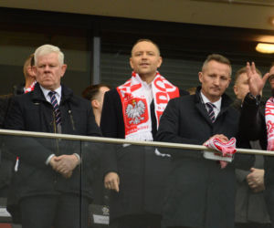 Karol Nawrocki i Przemysław Czarnek na mecze Polska - Albania