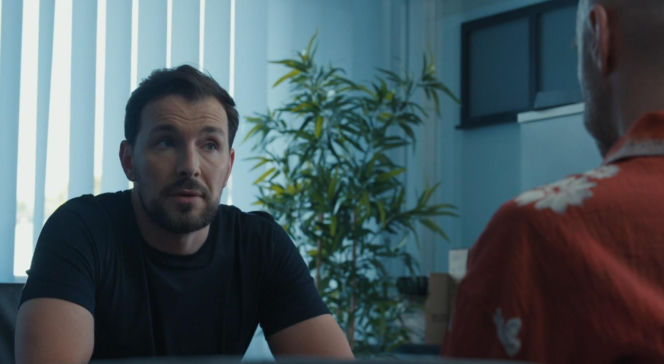 Barwy szczęścia odc. 3272. Marcin Kodur (Oskar Stoczyński), Bazylow (Andrzej Szeremeta)