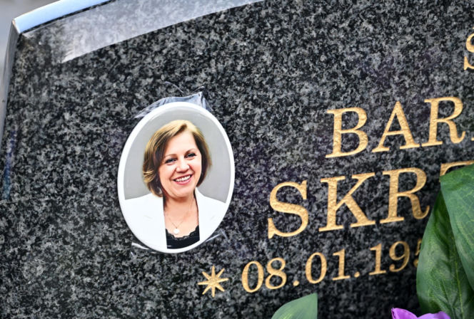 Grób pani Basi w pierwszą rocznicę śmierci