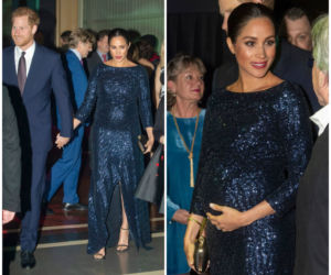 Meghan Markle w granatowej sukni