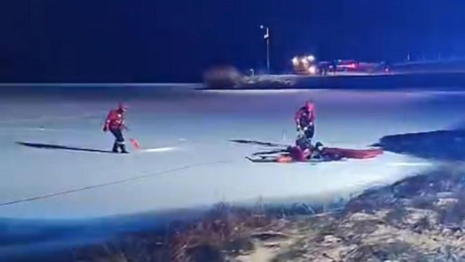 Dożywotni zakaz jazdy, alkohol i pościg. Finał na pękającym lodzie