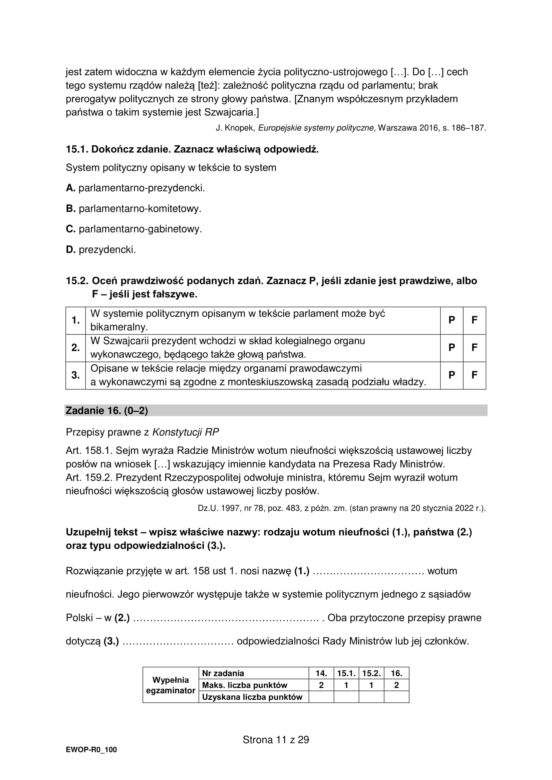 Matura 2022: WOS rozszerzony. Arkusze CKE, zadania, pytania. Poziom rozszerzony	