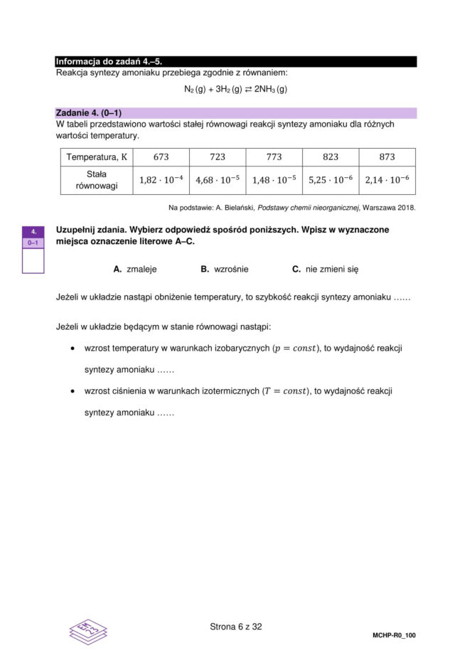 Matura próbna z chemii rozszerzona 2026. ARKUSZE CKE [15.01.2026]