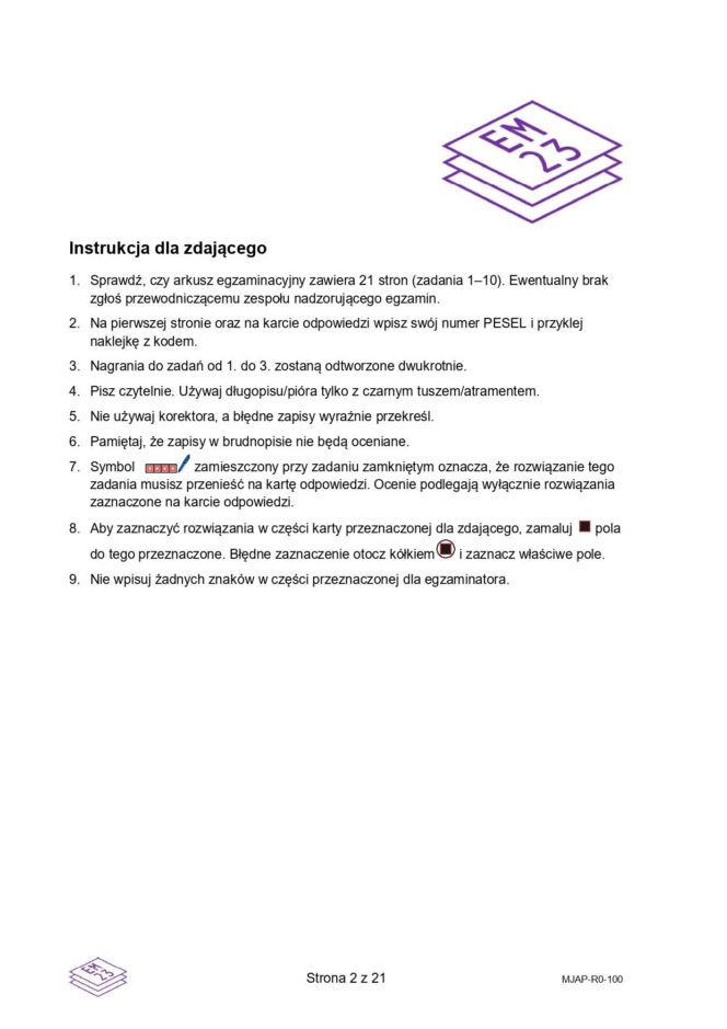 Matura 2026 język angielski poziom rozszerzony - arkusz CKE