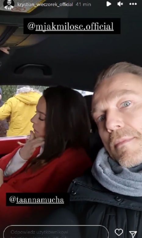 M jak miłość na planie. Magda (Anna Mucha), Andrzej Budzyński (Krystian Wieczorek)