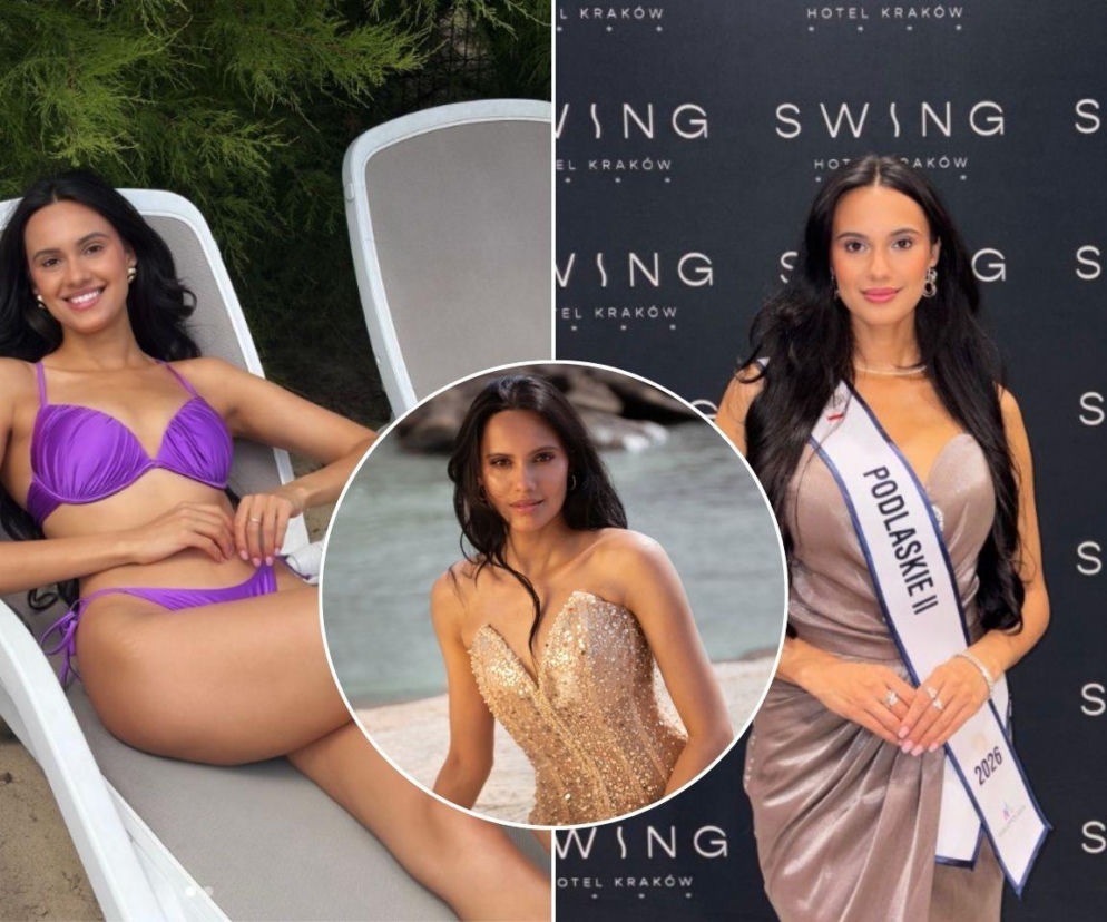 Finalistka Miss Polski Wiktoria Ptak na kolażu zdjęć. O jej drodze ze Stanów na medycynę przeczytasz na Eska.