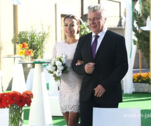 M jak miłość. Magda (Anna Mucha), Wojtek Marszałek (Emilian Kamiński) na jej poprzednim ślubie