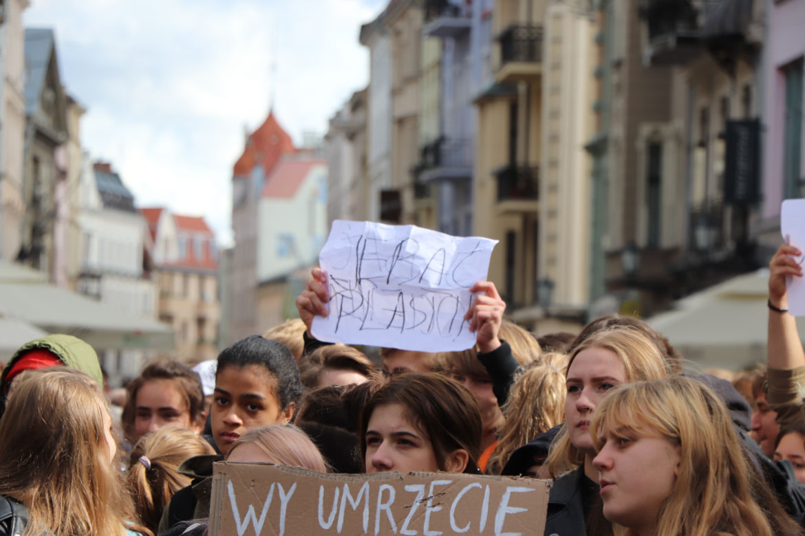 Młodzieżowy Strajk Klimatyczny w Toruniu. Protestowali przeciwko rządowi i korporacjom