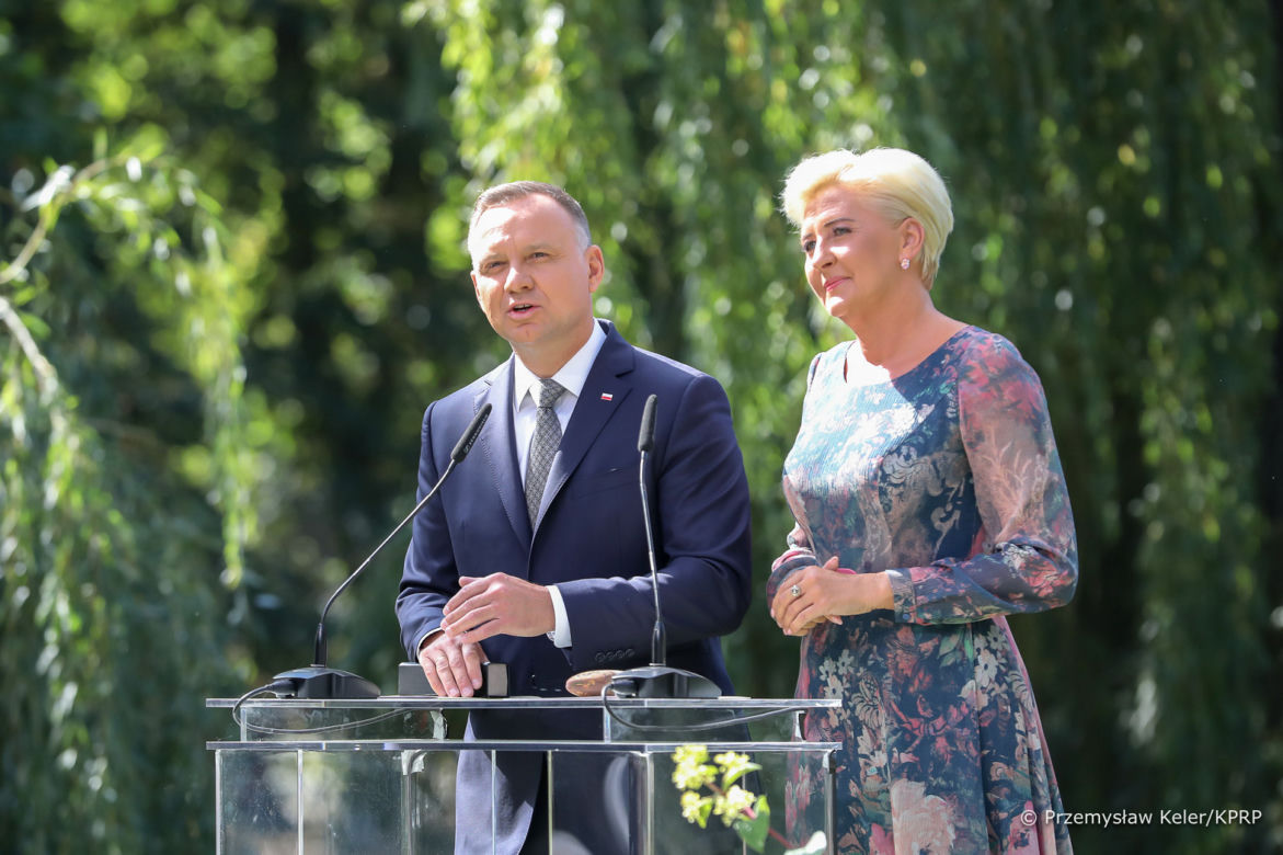 Agata i Andrzej Dudowie podczas Narodowego Czytania