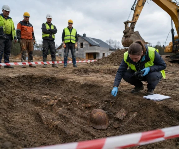 Niespodzianka w wykopie - nieznane instalacje, szczątki ludzkie, artefakty. Trzeba wstrzymać budowę i powiadomić służby