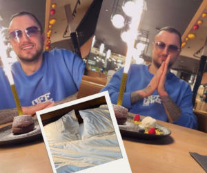 Baron pokazał wymiętą pościel i śniadanie do łóżka. Ten szczegół zwraca uwagę. Tak świętował urodziny