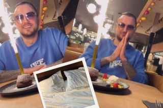 Baron pokazał wymiętą pościel i śniadanie do łóżka. Ten szczegół zwraca uwagę. Tak świętował urodziny