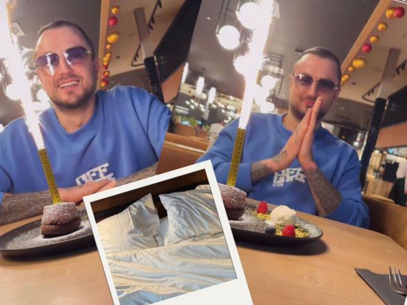 Baron pokazał wymiętą pościel i śniadanie do łóżka. Ten szczegół zwraca uwagę. Tak świętował urodziny