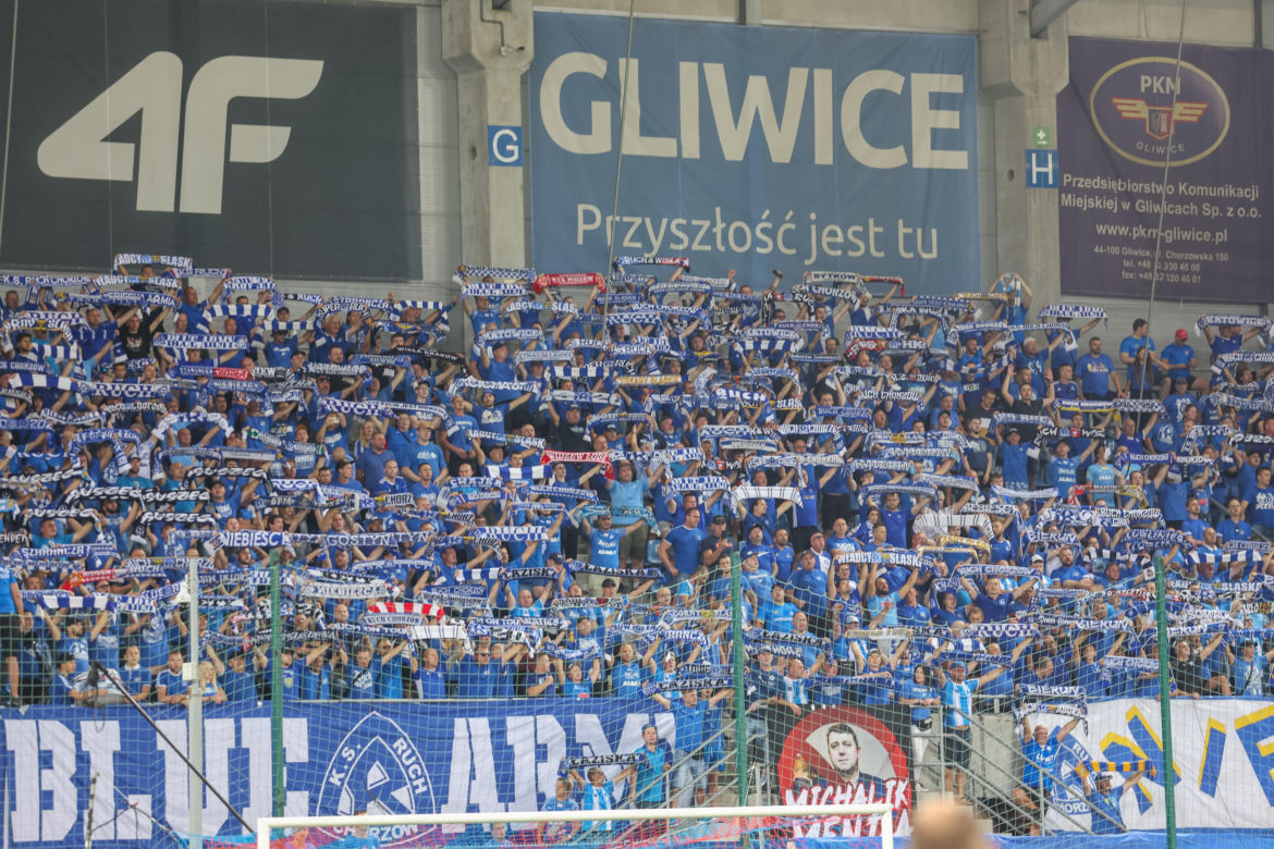Kibice na meczu Piast Gliwice - Ruch Chorzów